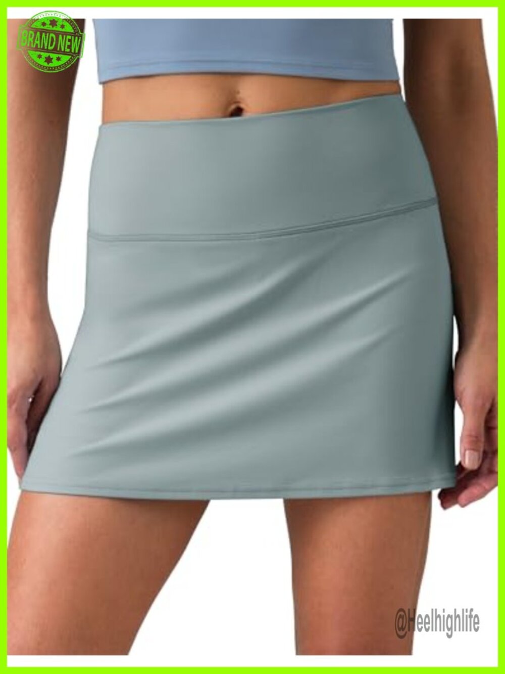 High Rise Tennis Skort with Built-in Shorts and Pockets, Spandex Skort for Golf